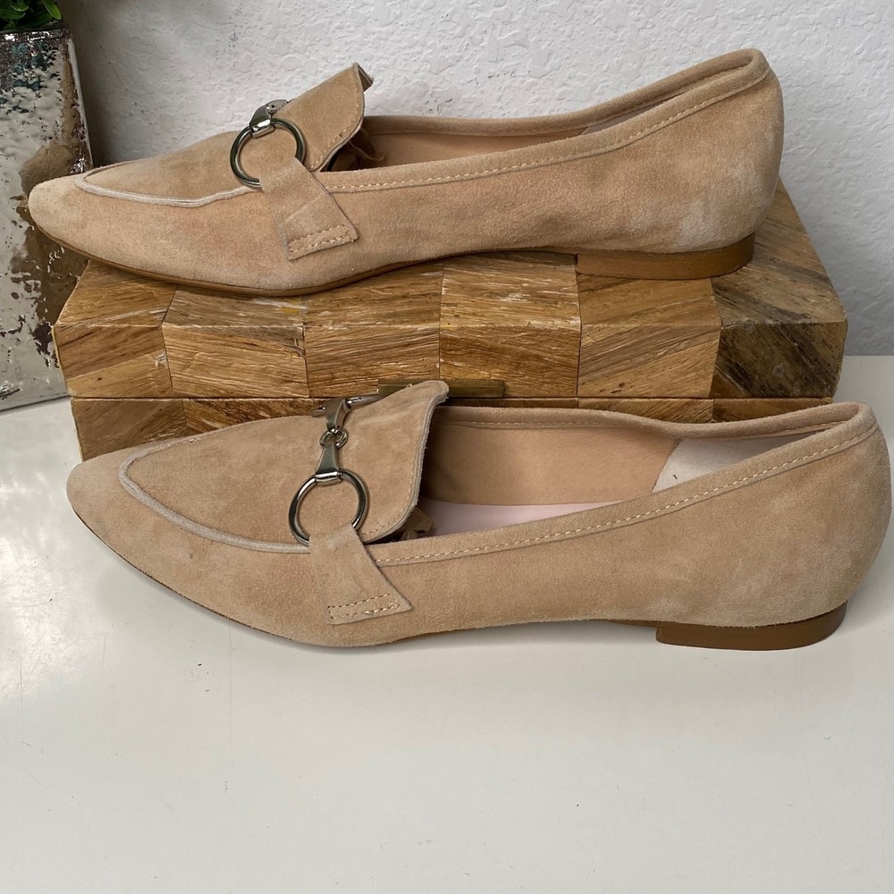 Michele Lopriore La Difforenza Tan Suede Loafers Pointed Toe Flats 40 EU/10 US - Picture 3 of 10